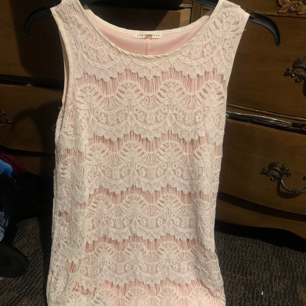 Pastel Pink Lace Mini Dress